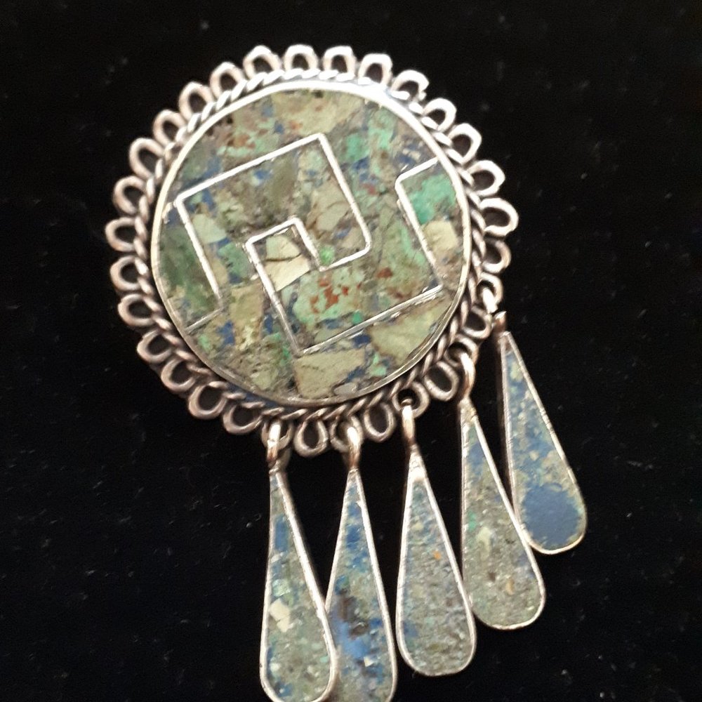 HOST PICK!! 925 Silver Taxco Silver Brooch/Pendant